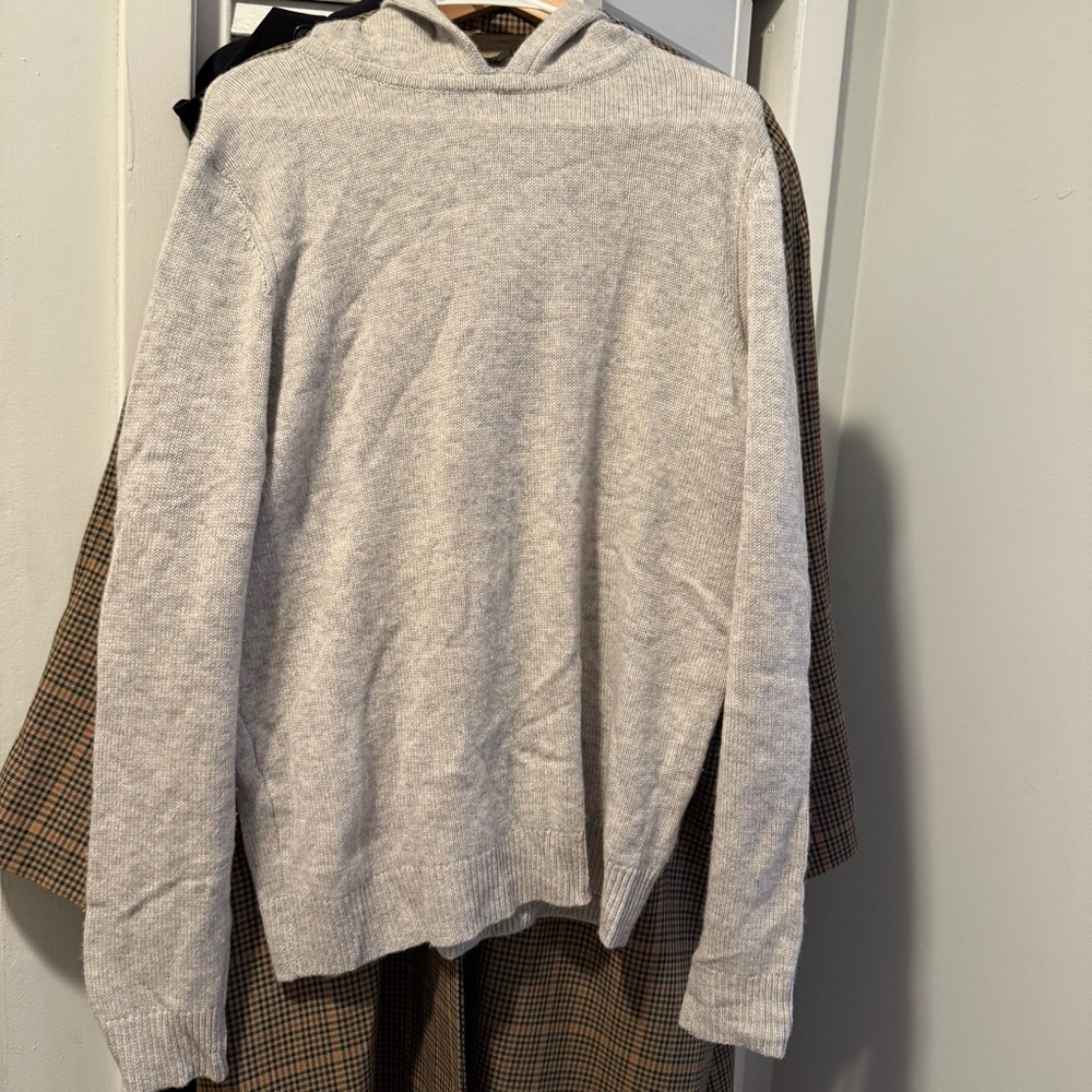 Jenni Kayne Men’s Hoodie Cashmere Wool in Fog Size M